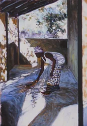 Fille balayant I, 2002
